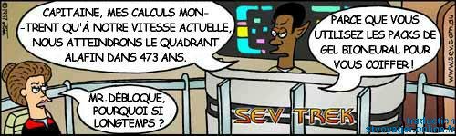 Sev Trek Comic Strip. Copyright 1997 by John Cook. Traduction et utilisation avec l'accord de l'auteur. Reproduction interdite sans son accord.