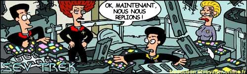 Sev Trek Comic Strip. Copyright 1997 by John Cook. Traduction et utilisation avec l'accord de l'auteur. Reproduction interdite sans son accord.