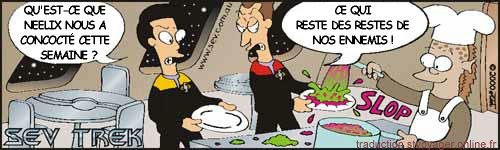 Sev Trek Comic Strip. Copyright 1997 by John Cook. Traduction et utilisation avec l'accord de l'auteur. Reproduction interdite sans son accord.