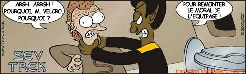 Sev Trek Comic Strip. Copyright 1997 by John Cook. Traduction et utilisation avec l'accord de l'auteur. Reproduction interdite sans son accord.
