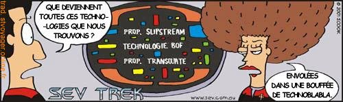 Sev Trek Comic Strip. Copyright 1997 by John Cook. Traduction et utilisation avec l'accord de l'auteur. Reproduction interdite sans son accord.