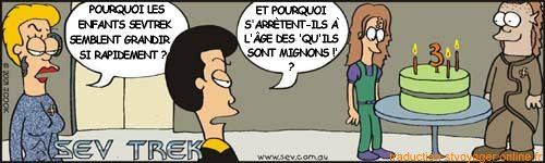 Sev Trek Comic Strip. Copyright 1997 by John Cook. Traduction et utilisation avec l'accord de l'auteur. Reproduction interdite sans son accord.